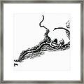 Contorted Filbert Twig With Dry Leaves Framed Print