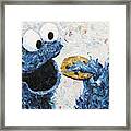 Cookie Monster Inspired Framed Print