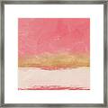Coral And Gold Abstract 1- Art By Linda Woods Framed Print
