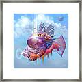 Cosmic Fish Spaceship Framed Print