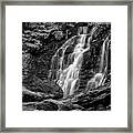 Cougar Falls - Black And White Framed Print