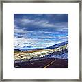 Country Road And First November Snow In Utah Framed Print