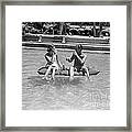 Couple Relaxing In Pool, C.1930-40s Framed Print