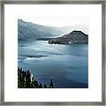 Crater Lake Under A Siege Framed Print