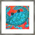 Crazy Blue Crab Framed Print
