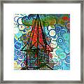 Crazy Red House In The Clouds Whimsy Framed Print