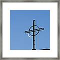 Crescent Moon And Cross Framed Print