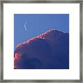 Crescent Moon In The Pink Framed Print