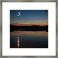 Crescent Moon Set At Lake Chesdin Framed Print