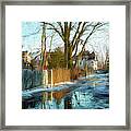 Cross Street In A Small Town Latvia Framed Print