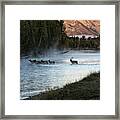 Crossing The River Framed Print