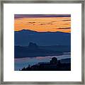 Crown Point And Beacon Rock At Dawn Framed Print