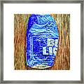 Crushed Blue Beer Can On Plywood Framed Print