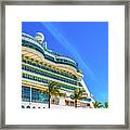 Curved Glass Over Balconies On Luxury Cruise Ship Framed Print