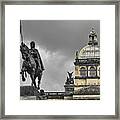 Czech National Museum And The Statue Of Wenceslas In Prague. Framed Print