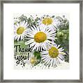 Daisies Watercolor Thank You Card Framed Print