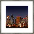 Dallas Skyline At Dusk Framed Print