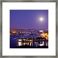 Dana Point Harbor Moonrise Framed Print