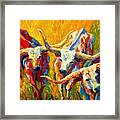 Dance Of The Longhorns Framed Print