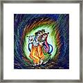 Dancing - Radha Krishna By Harsh Malik Framed Print