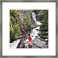 Flying By The Waterfall Framed Print