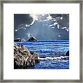 Dark Clouds And Blue Waters Framed Print