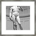 Michelangelo David Marble Statue, Accademia Gallery, Florence, Italy Framed Print