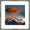 Dawn Cloud Above Mt Huayna Potosi 2 Framed Print
