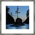 Deadman's Cove At Cape Disappointment At Twilight Framed Print