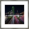 Dealey Plaza Dallas At Night Framed Print