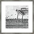 Death Of A Friend - Frisco Pier Outer Banks Bw Framed Print