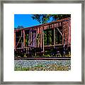 Decaying Red Box Car Framed Print