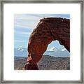 Delicate Arch With Wispy Clouds Framed Print