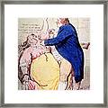 Dentist And Patient Caricature, 1797 Framed Print