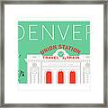 Denver Union Station/aqua Framed Print