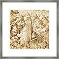Design For Moxon's Tennyson - King Arthur And The Weeping Queens Framed Print