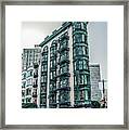 Dez 2016. San Francisco, Usa - Old Copper-green Columbus Tower O Framed Print