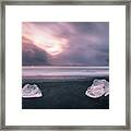 Diamond Beach - Iceland - Seascape Photography Framed Print
