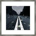Digital Highway And A Full Moon Framed Print