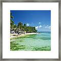Diniwid Tropical Beach In Boracay Island Philippines Framed Print
