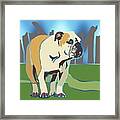 Dog Park Bulldog Framed Print