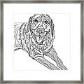 Dog Sketch In Charcoal 9 Framed Print