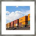Double-stacked Intermodal Containers Framed Print