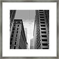 Downtown San Francisco Street View - Black And White Framed Print