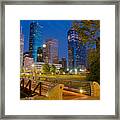 Dowtown Houston By Night Framed Print
