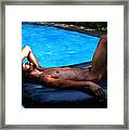 Dozing By The Pool Framed Print