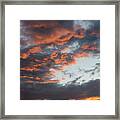 Dramatic Sunset Sky With Orange Cloud Colors Framed Print