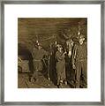 Drivers And Mules With Young Laborers Framed Print