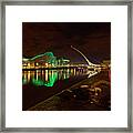 Dublin's Samuel Beckett Bridge At Night Framed Print
