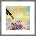 Eagle And Fire Rainbow Over Mt Tetnuldi Caucasus Framed Print